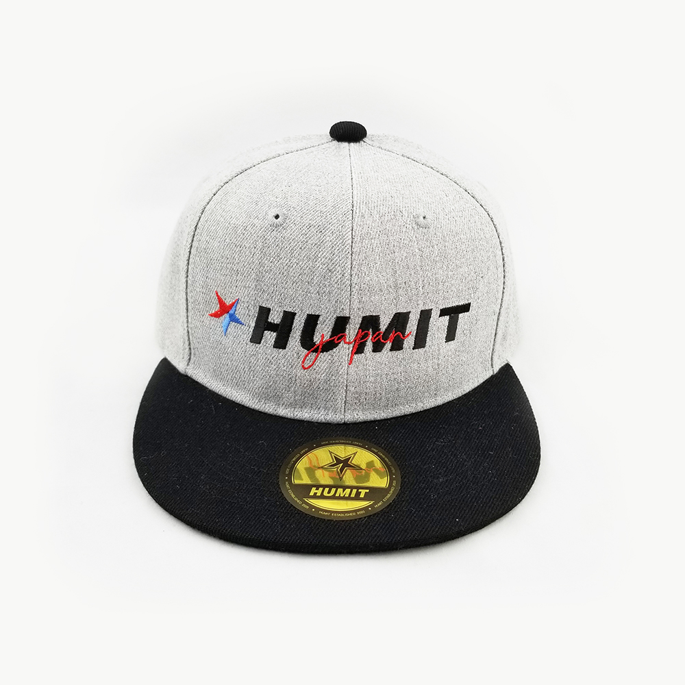 HUMIT ロゴ 刺繍ベースボールキャップ　グレー×ブラック