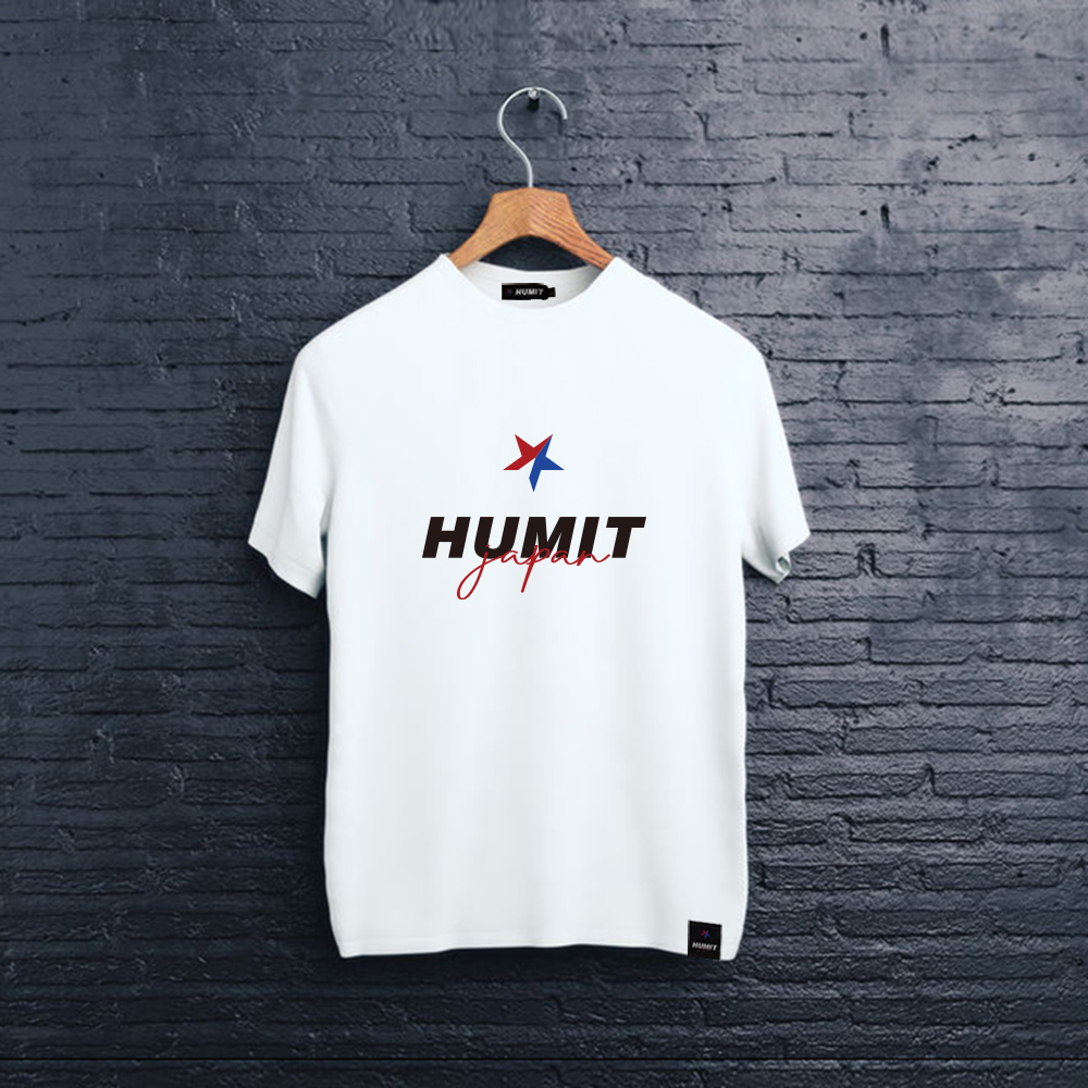 HUMIT メンズ クルーネック プリント 半袖Tシャツ BASIC LOGO